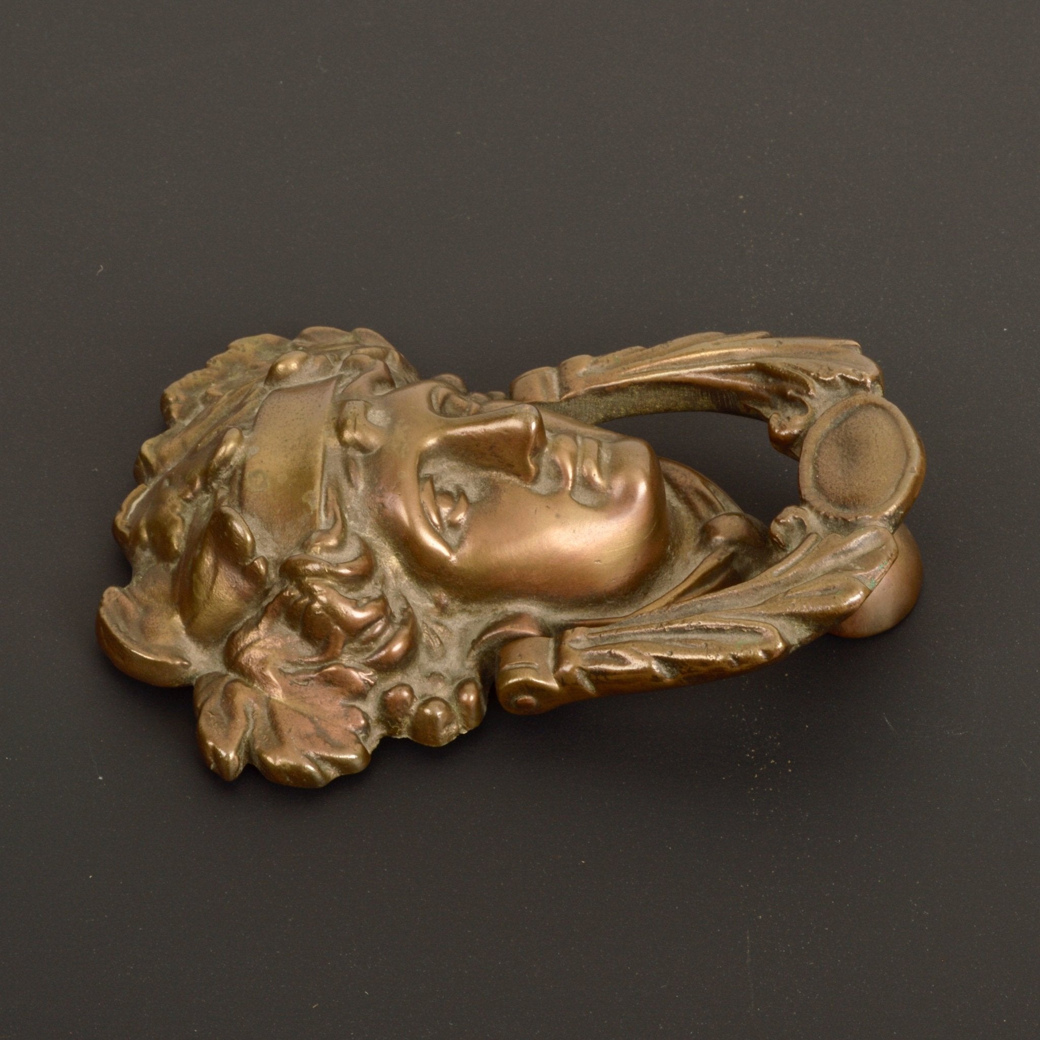 Vintage Apollo Door Knocker In Cast Bronze - Salvage-Garden