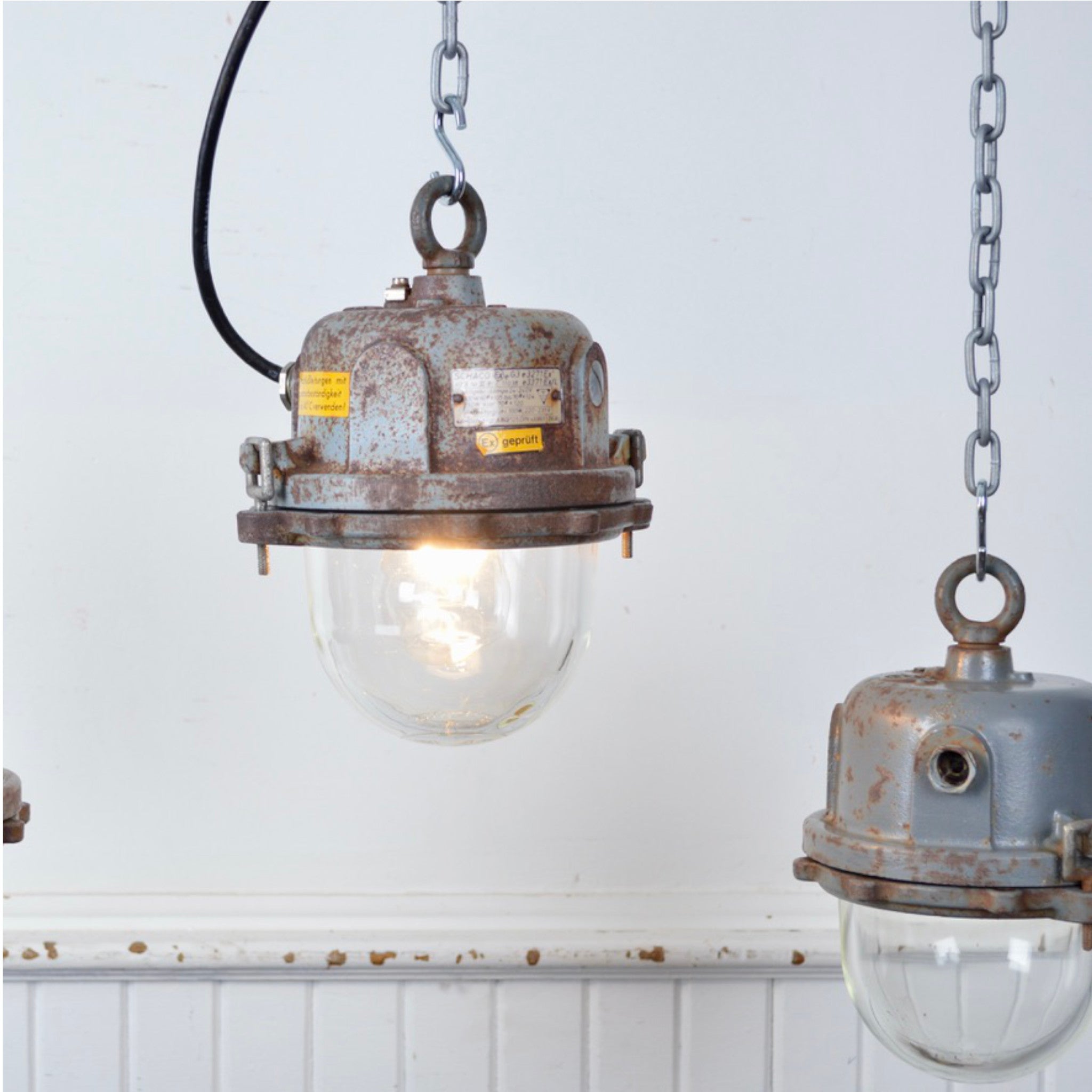 Vintage Cast Iron Bunker Lights - Salvage-Garden