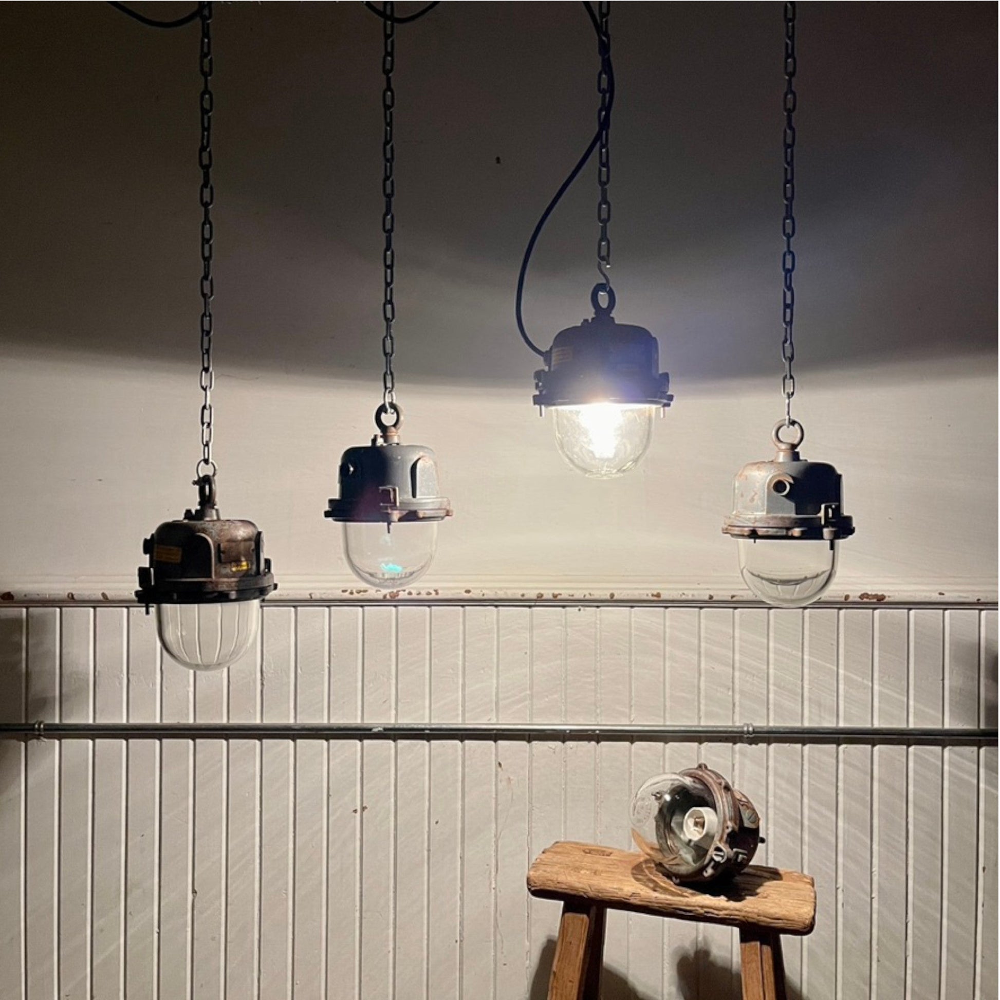 Vintage Cast Iron Bunker Lights - Salvage-Garden