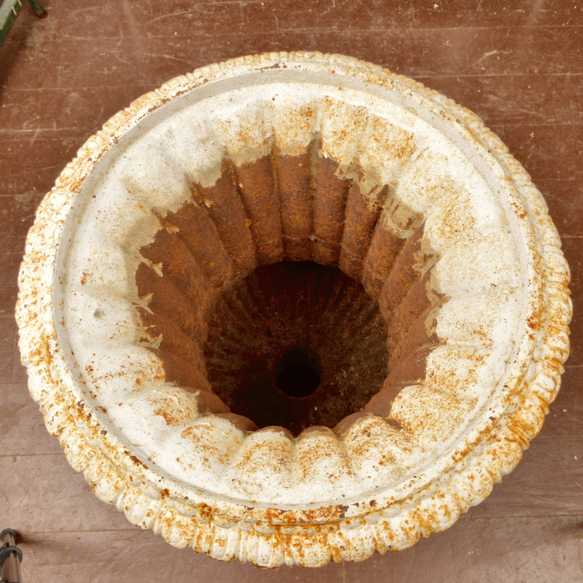 Vintage Cast Iron Garden Urn In Classic Campana Style - Salvage-Garden