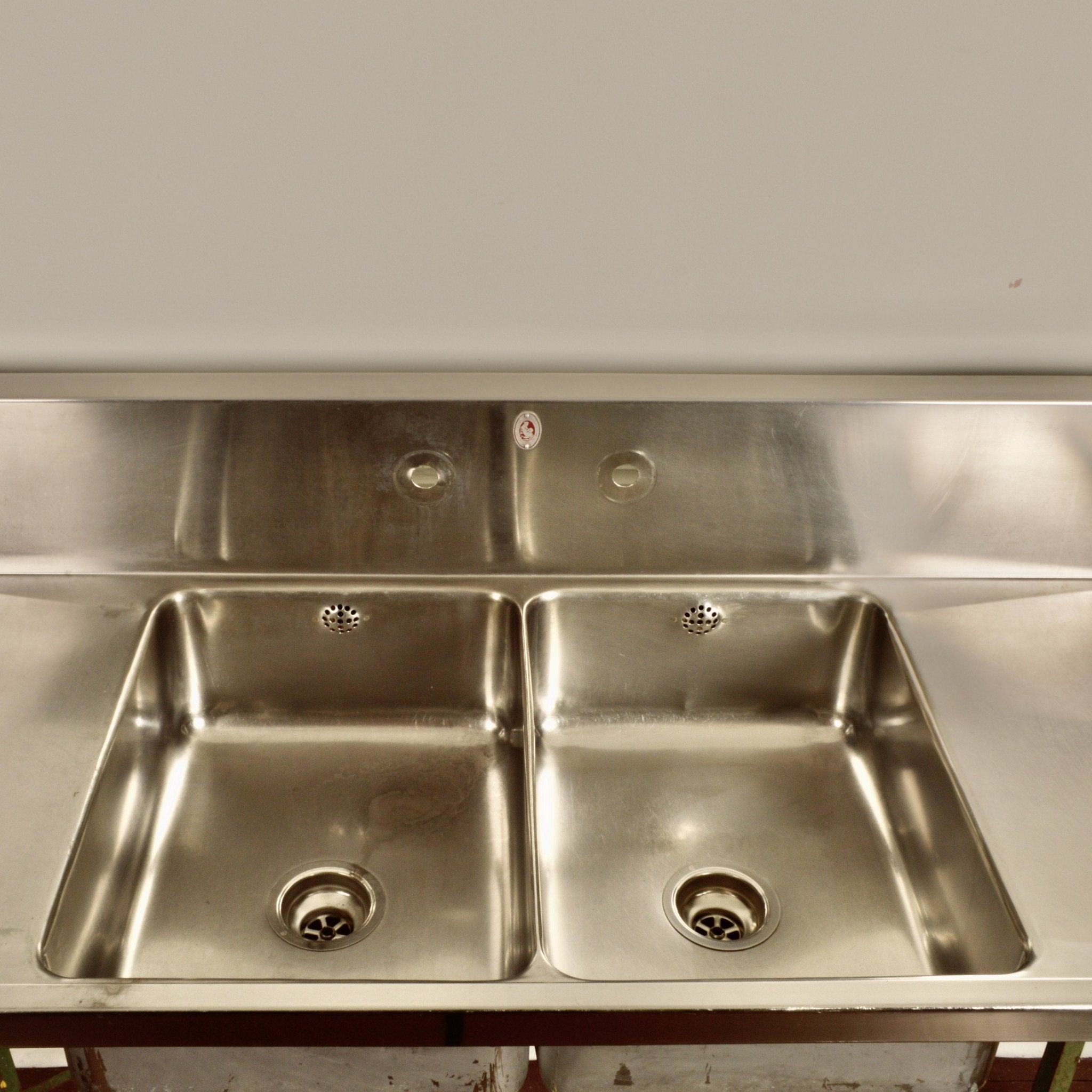 Vintage Commercial Stainless Steel Double Sink - Salvage-Garden