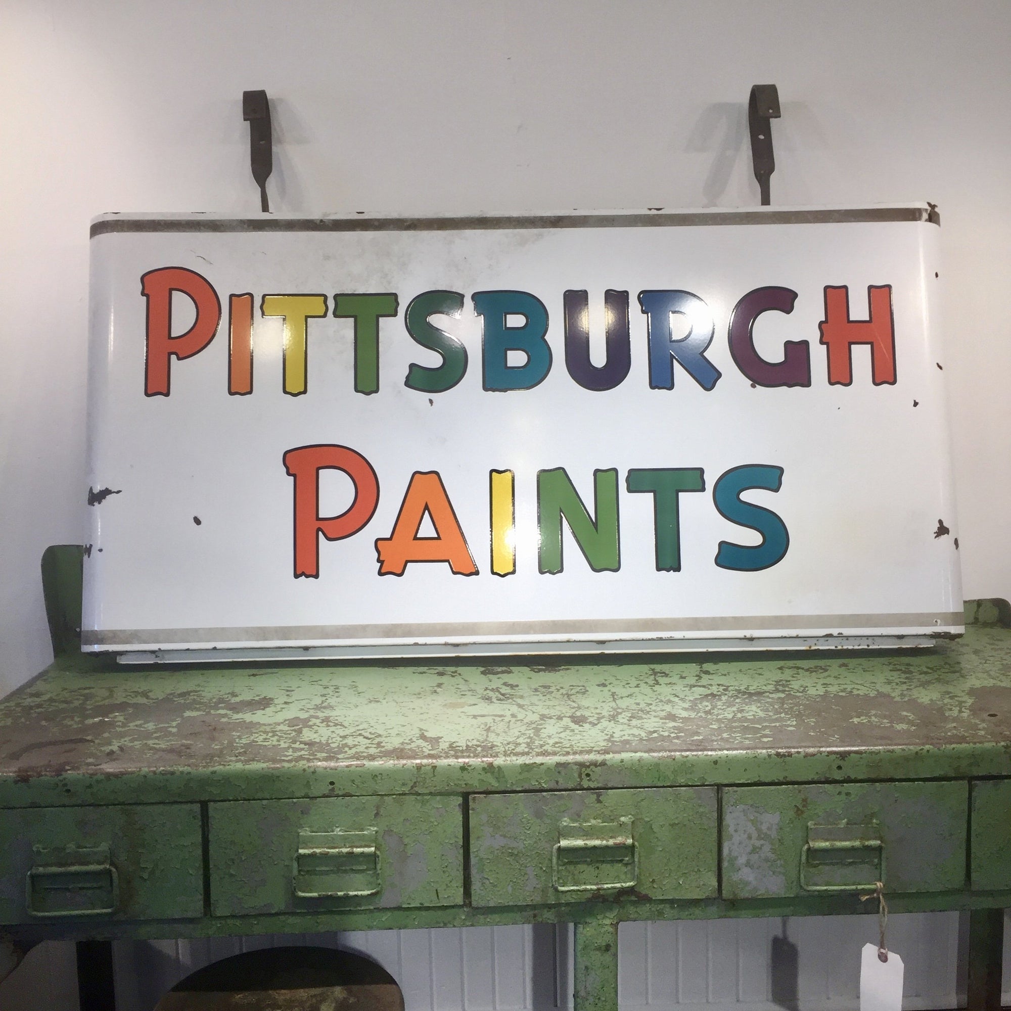 Vintage Enamel Pittsburgh Paints Sign Salvage-Garden