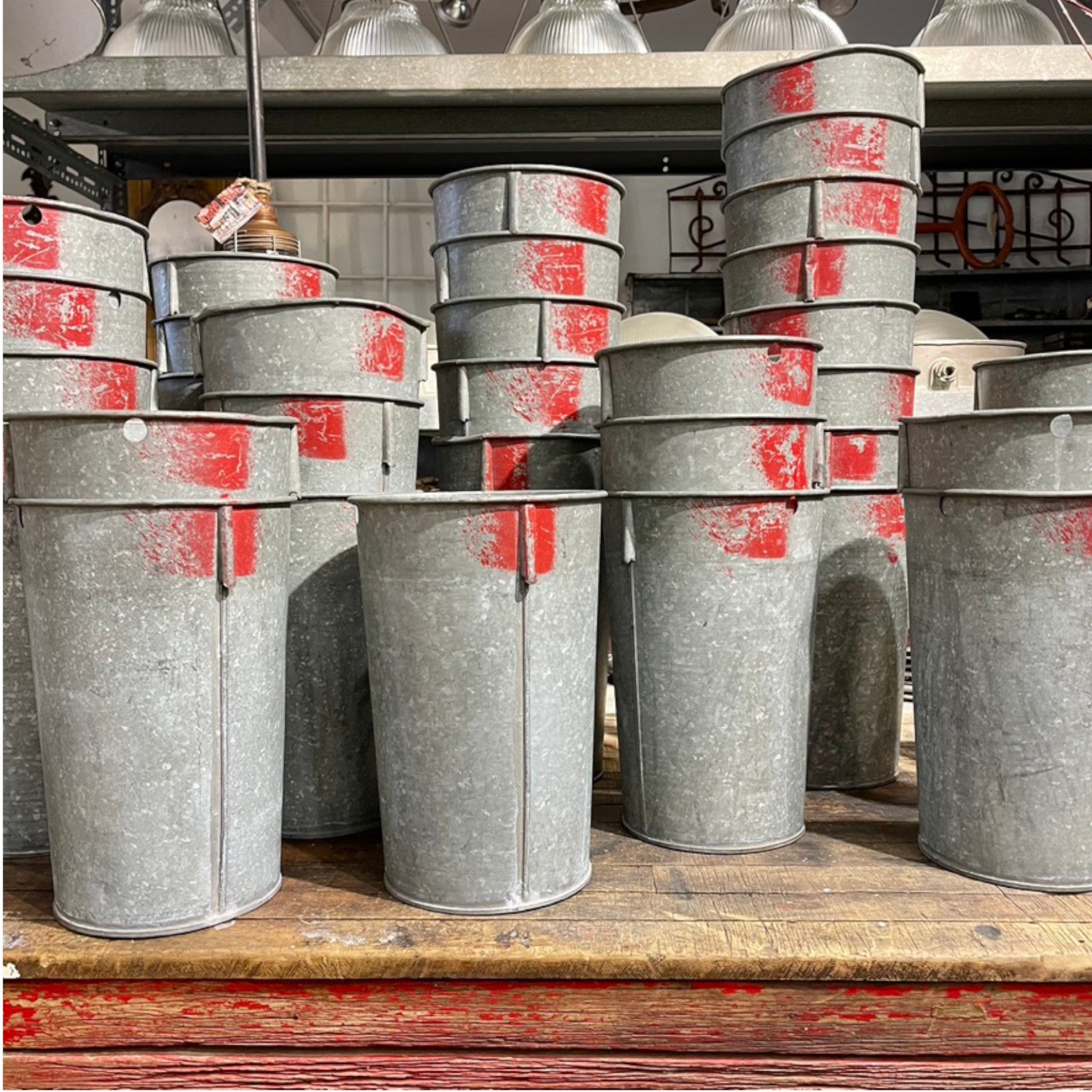 Vintage Galvanized Sap Buckets - Salvage-Garden