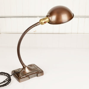Vintage Gooseneck Lamp with Parabolic Shade - Salvage-Garden