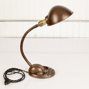Vintage Gooseneck Table Lamp With Parabolic Shade - Salvage-Garden