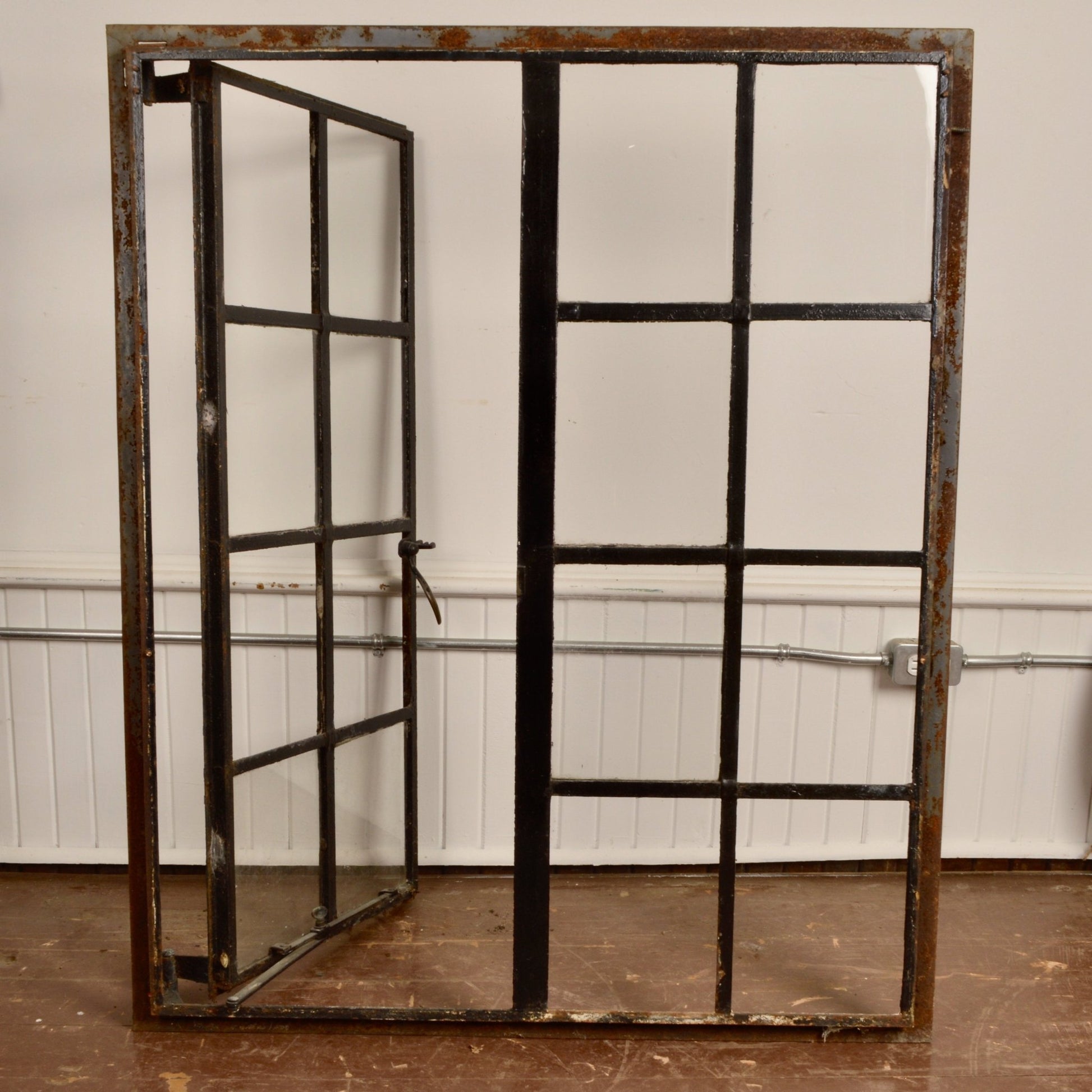 Vintage Hope Rolled Metal Casement Window - Salvage-Garden
