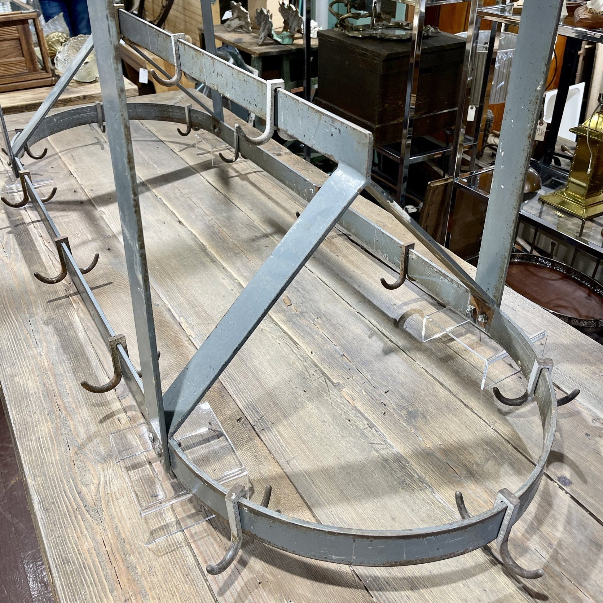 Vintage Industrial Pot Rack - Salvage-Garden