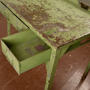 Vintage Industrial Work Table with 5 drawers Salvage-Garden