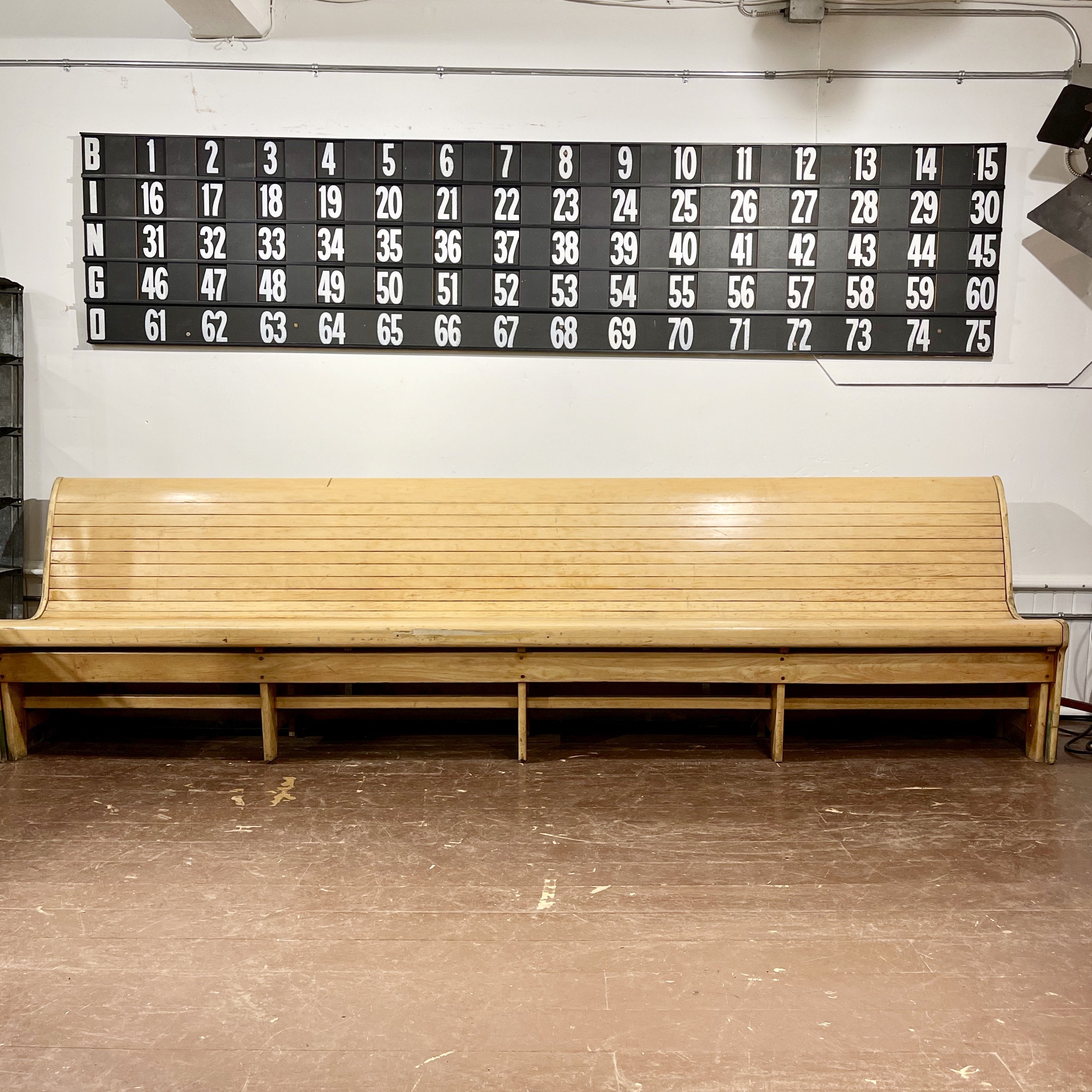 Vintage Maple Bowling Alley Bench Salvage-Garden