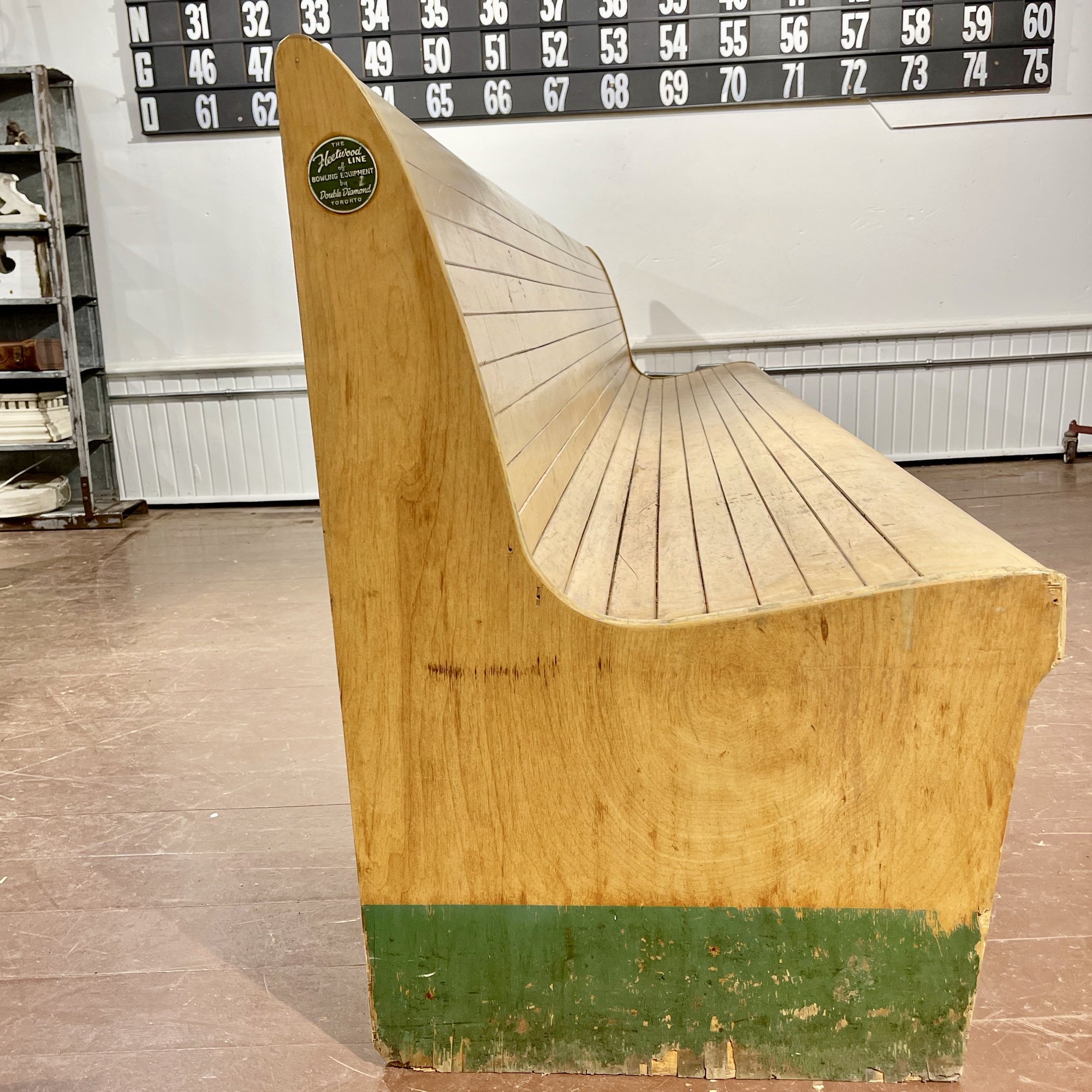 Vintage Maple Bowling Alley Bench Salvage-Garden