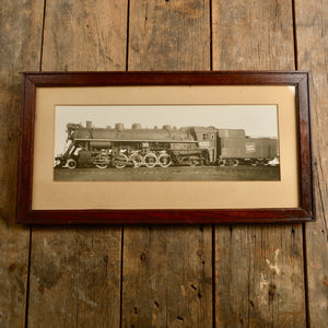 Vintage Steam Engine Photo in Frame - Salvage-Garden