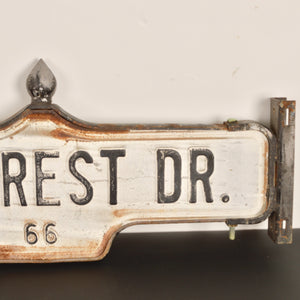 Vintage Two Sided Metal Street Sign Salvage-Garden