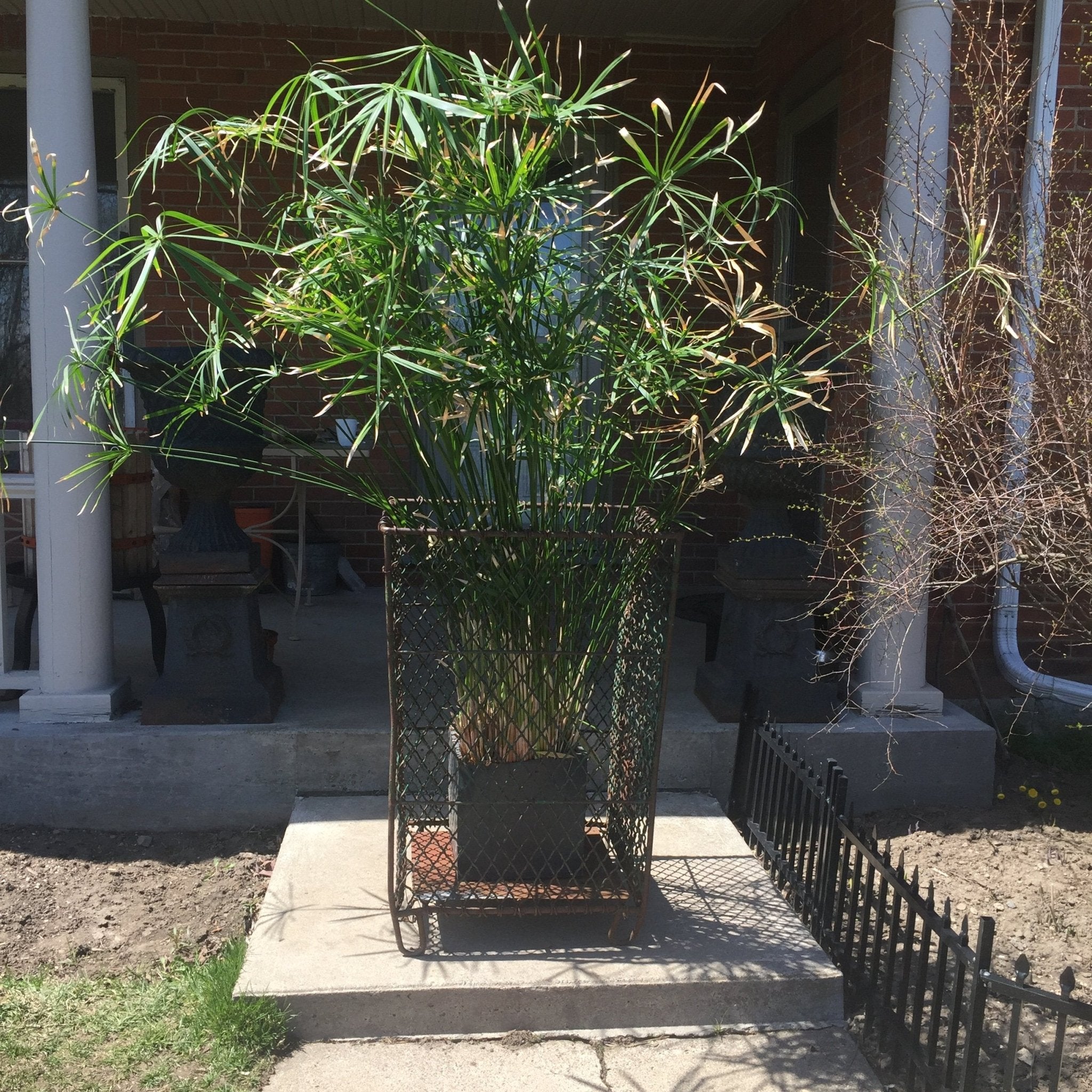 Vintage Woven Metal Waste Basket - Salvage-Garden